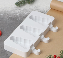 Изображение Форма силиконовая Эскимо Елочки, 3 ячейки